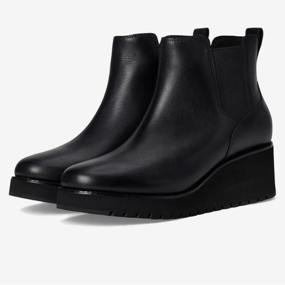 Cole Haan Shoes - Cole Haan Zerogrand City Wedge waterproof Chelsea Black Ankle Booties Sz 8.5